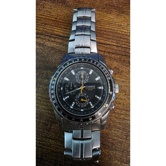 Casio Chronograph Quartz MTP-4500 Japan Men's Working All Orig Vtg Watch - Picture 1 of 6